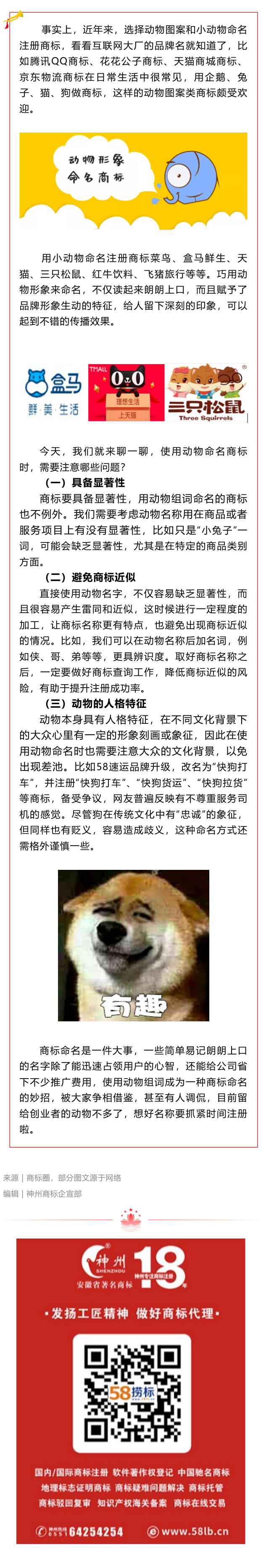 選擇小動(dòng)物命名商標(biāo)，需要注意什么呢？