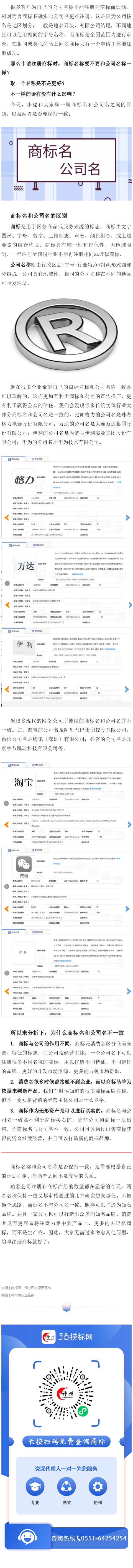 公司名稱(chēng)和商標(biāo)名稱(chēng)有必要保持一致嗎？